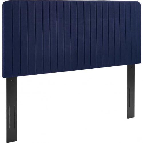 Milenna Twin Headboard in Channel Tufted Royal Blue Fabric