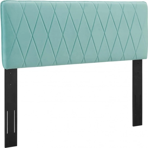 Leila King CA King Headboard in Diamond Mint Velvet