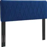 Leila King CA King Headboard in Diamond Navy Blue Velvet