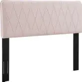 Leila King CA King Headboard in Diamond Pink Velvet