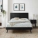 Alana Queen Platform Bed with Splayed Legs in Black Wood
