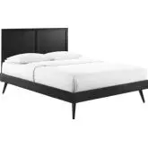 Alana Queen Platform Bed w/ Splayed Legs in Black Wood