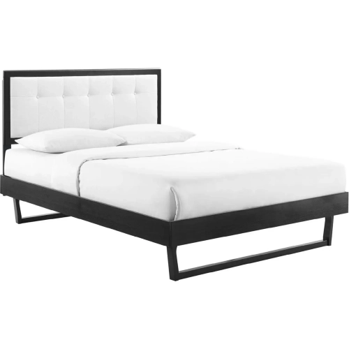 Willow Queen Platform Bed w/ Angular Frame in Black & White