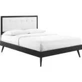 Willow Queen Platform Bed w/ Splayed Legs in Black & White