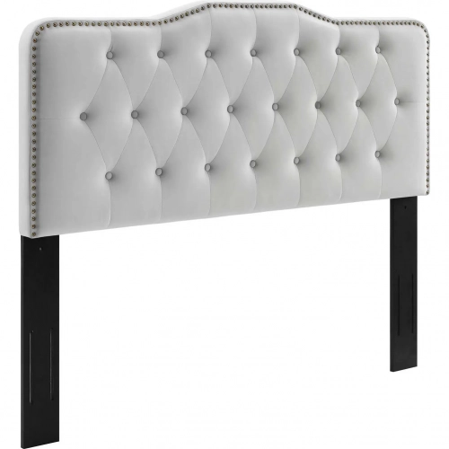 Sophia King California King Headboard in Tufted Light Gray Velvet