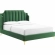 Daniella Queen Platform Bed in Vertical Tufted Emerald Green Velvet