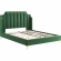 Daniella Queen Platform Bed in Vertical Tufted Emerald Green Velvet