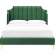 Daniella Queen Platform Bed in Vertical Tufted Emerald Green Velvet