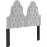 Augustine King / CA King Headboard in Tufted Light Gray Performance Velvet