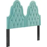 Augustine King / CA King Headboard in Tufted Mint Performance Velvet