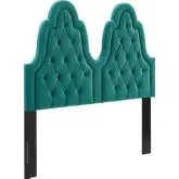 Augustine King / CA King Headboard in Tufted Teal Performance Velvet