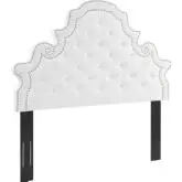 Diana Full Queen Headboard in Tufted White Performance Velvet