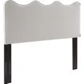 Athena Twin Scalloped Headboard in Light Gray Performance Velvet