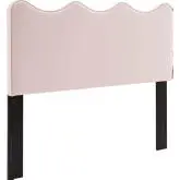 Athena Twin Scalloped Headboard in Pink Performance Velvet