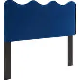 Athena King / CA King Scalloped Headboard in Navy Performance Velvet