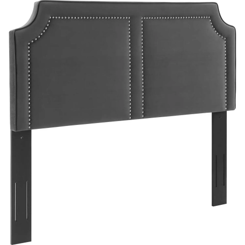 Cynthia Twin Headboard in Charcoal Gray w/ Nailhead