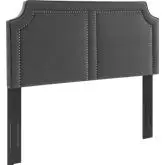 Cynthia Twin Headboard in Charcoal Gray with Nailhead