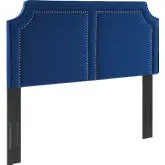 Cynthia Twin Headboard in Navy Blue with Nailhead