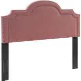 Belinda Twin Headboard in Rose Velvet with Nailhead