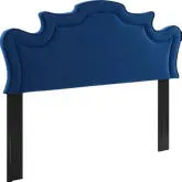 Evangeline King California King Headboard in Navy Blue Velvet