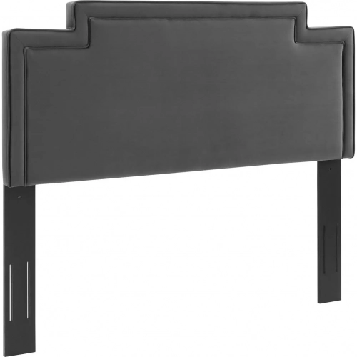 Transfix Twin Headboard in Charcoal Gray Velvet