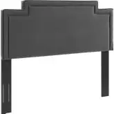 Transfix Full Queen Headboard in Charcoal Gray Velvet