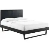 Alana Full Platform Bed w/ Angular Frame in Black Wood