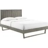 Alana King Platform Bed w/ Angular Frame in Gray Wood