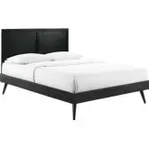 Marlee Full Platform Bed w/ Splayed Legs in Black Wood