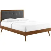 Willow Full Platform Bed w/ Splayed Legs in Walnut & Gray