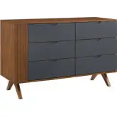 Dylan Dresser in Walnut Finish & Gray