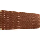 Sparta Wall Mount King Headboard in Natural Finish Wood & Brown Vegan Leather Weave