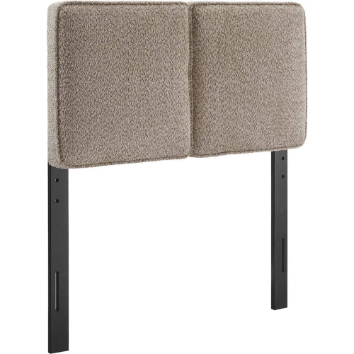 Lindee Twin Headboard in Oatmeal Brown Boucle Fabric