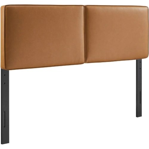 Lindee King Headboard in Tan Brown Vegan Leather