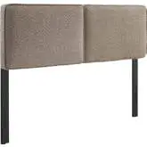 Lindee King Headboard in Oatmeal Brown Boucle Fabric