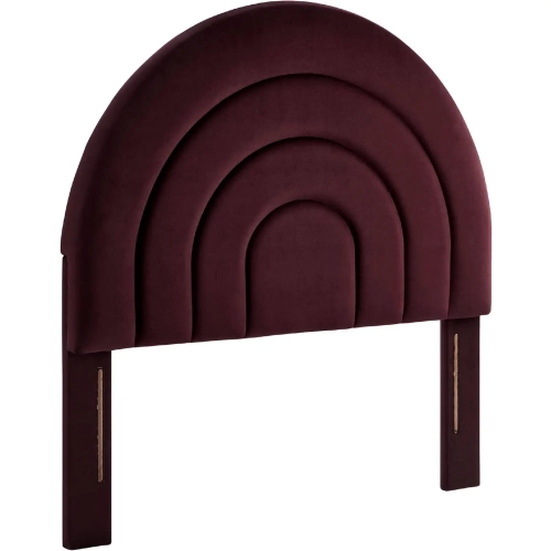 Solana Twin Arched Headboard in Mulberry Purple Performance Velvet