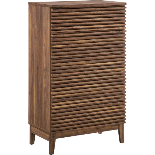 Render 5 Drawer Chest in Walnut Finish