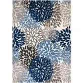 Calithea Vintage Classic Abstract Floral 4 x 6 Area Rug in Blue, Brown & Beige