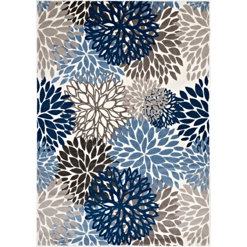 Calithea Vintage Classic Abstract Floral 5 x 8 Area Rug in Multicolor