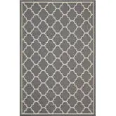 Avena Moroccan Quatrefoil Trellis 9 x 12 Indoor Outdoor Area Rug in Gray & Beige