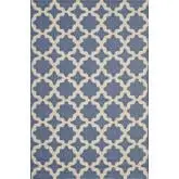 Cerelia Moroccan Trellis 9 x 12 Indoor Outdoor Area Rug in Blue & Beige