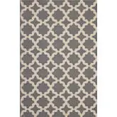 Cerelia Moroccan Trellis 9 x 12 Indoor Outdoor Area Rug in Gray & Beige