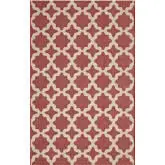 Cerelia Moroccan Trellis 9 x 12 Indoor Outdoor Area Rug in Red & Beige