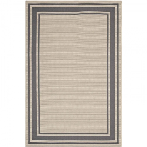 Rim Solid Border Borderline 5 x 8 Indoor and Outdoor Area Rug