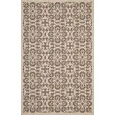 Ariana Vintage Floral Trellis 9 x 12 Indoor Outdoor Area Rug in Light & Dark Beige