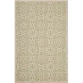 Ariana Vintage Floral Trellis 9 x 12 Indoor Outdoor Area Rug in Light Green & Beige