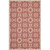 Ariana Vintage Floral Trellis 4 x 6 Indoor Outdoor Area Rug in Red & Beige