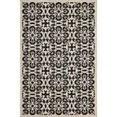 Ariana Vintage Floral Trellis 4 x 6 Indoor Outdoor Area Rug in Black & Beige