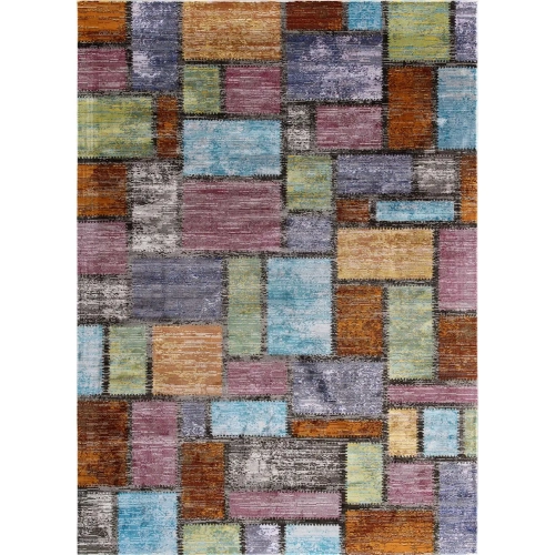 Success Nyssa Abstract Geometric Mosaic 5 x 8 Area Rug