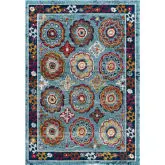 Entourage Odile Transitional Distressed Vintage Floral Moroccan Trellis 5 x 8 Area Rug